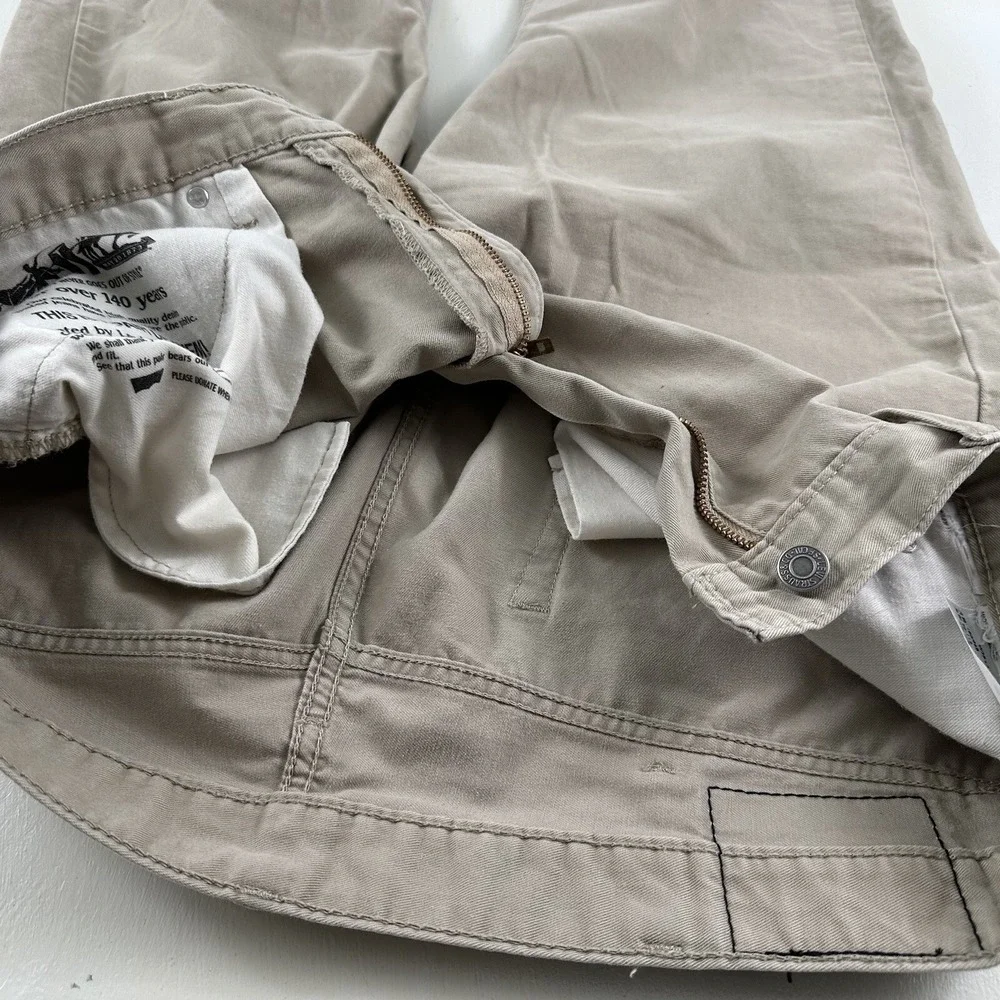 Levi's‎ Mens 514 Beige Jeans Size 38X30 Tan Khaki Straight Black Patch White Tab
